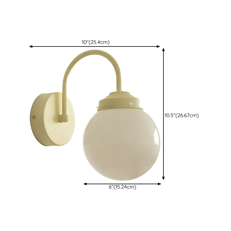 Household Wall Light Fixture Metallic Wall Light Sconce with Glass Shade for Bedroom