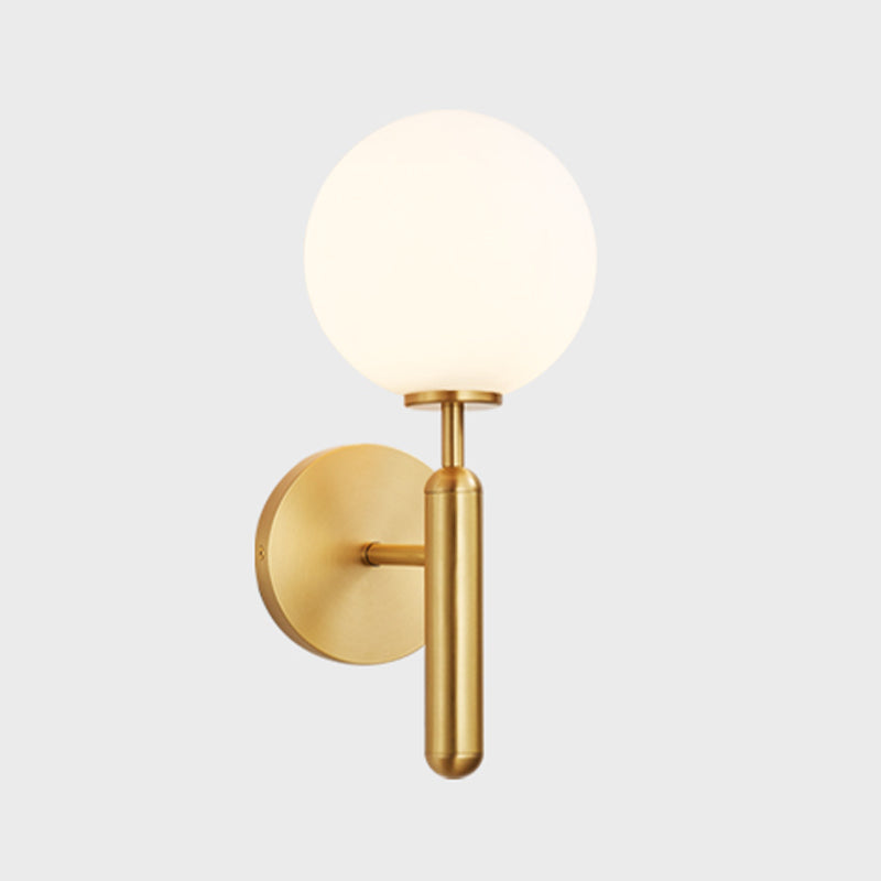 Modern Wall Lamp Minimalist Wall Vanity Lights with Glass Shade for Washroom