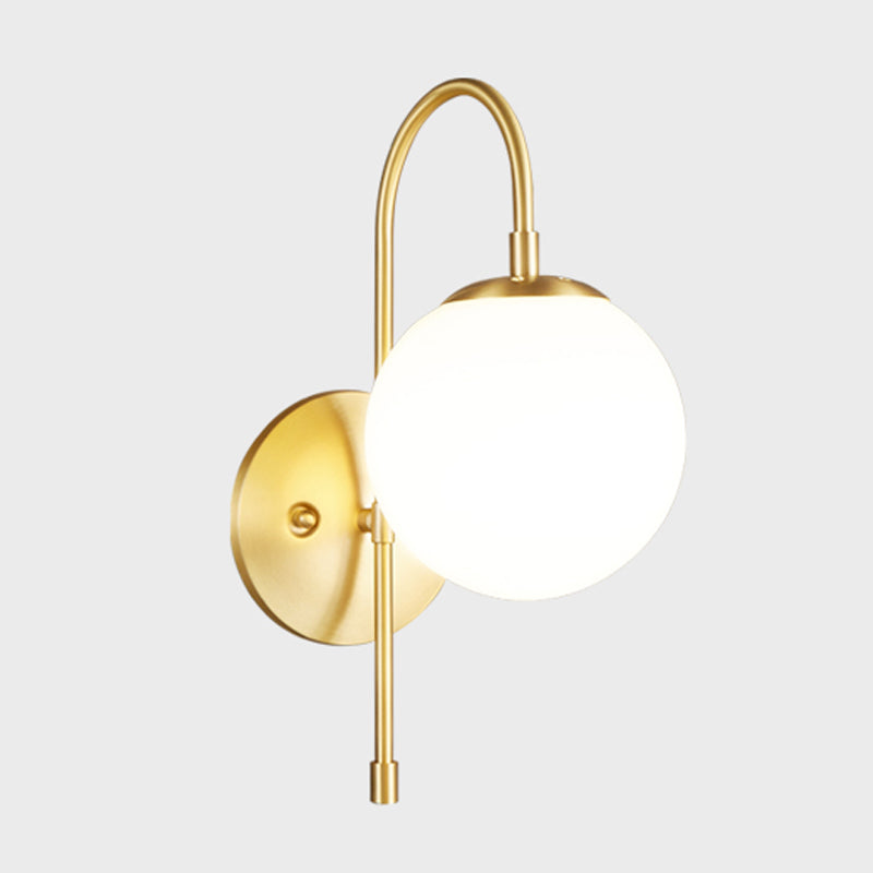 Modern Wall Lamp Minimalist Wall Vanity Lights with Glass Shade for Washroom