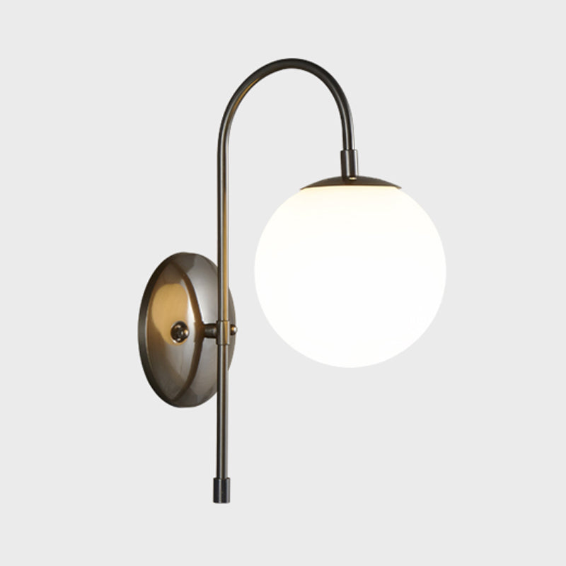 Modern Wall Lamp Minimalist Wall Vanity Lights with Glass Shade for Washroom