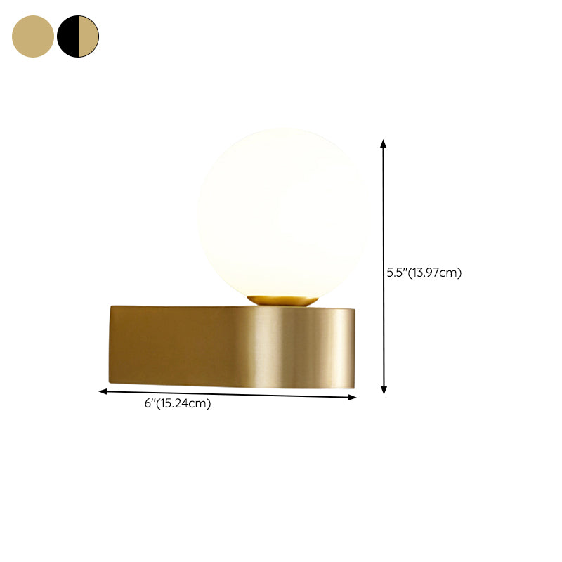 Modern Wall Lamp Minimalist Wall Vanity Lights with Glass Shade for Washroom