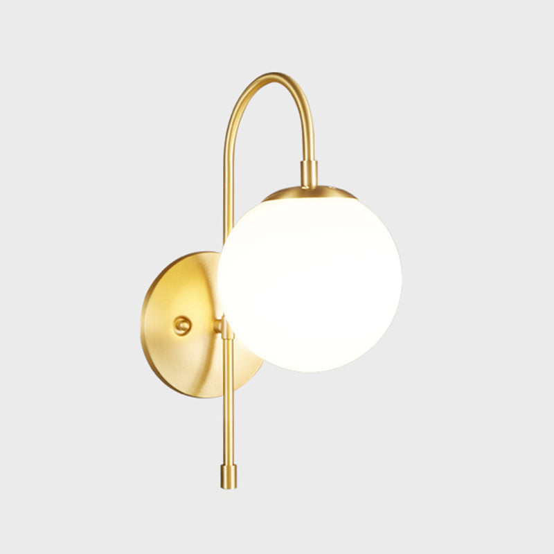 Modern 1 Light Wall Lamp Glass Wall Vanity Lights for Powder Room