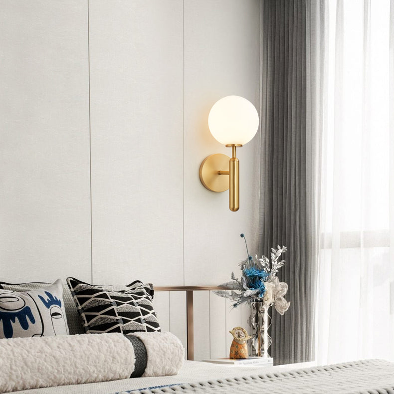 Modern 1 Light Wall Lamp Glass Wall Vanity Lights for Powder Room