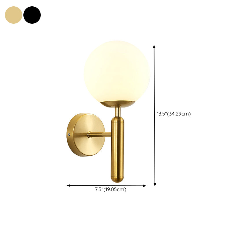 Modern 1 Light Wall Lamp Glass Wall Vanity Lights for Powder Room
