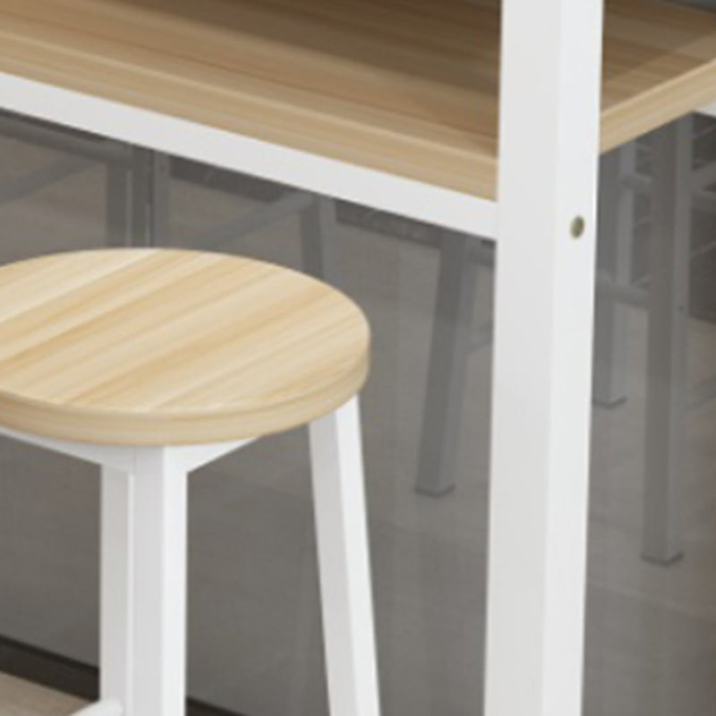 Modern Rectangle Wood Counter Table 3/5 Pieces Bar Table Set for Cafe