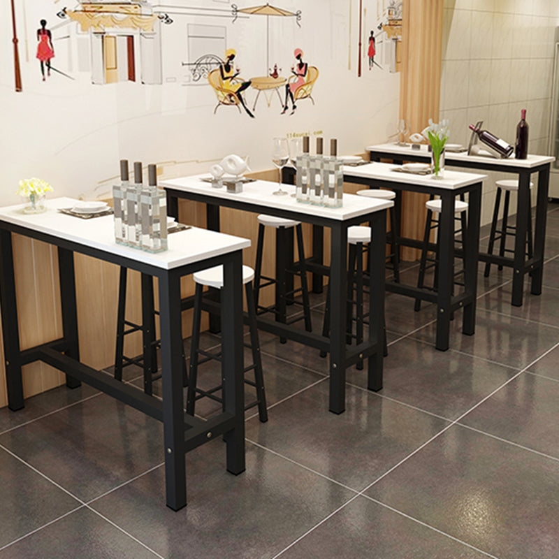Industrial Rectangle Wood Counter Table 3/4 Pieces Bar Table Set for Cafe