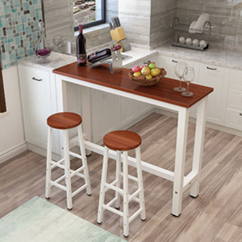 Industrial Rectangle Wood Counter Table 3/4 Pieces Bar Table Set for Cafe