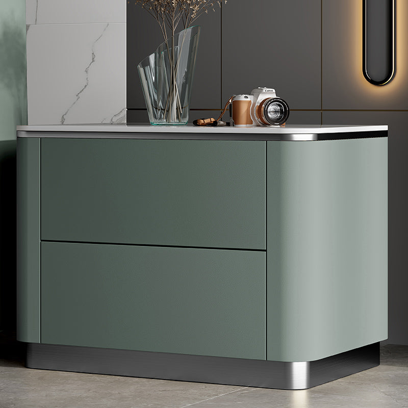 Stone Bedside Cabinet Classic Glam Bed Nightstand for Bedroom