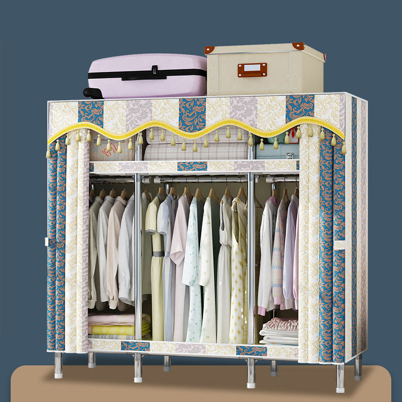 Freestanding Metal Frame Wardrobe Modern Removable Wardrobe with Legs