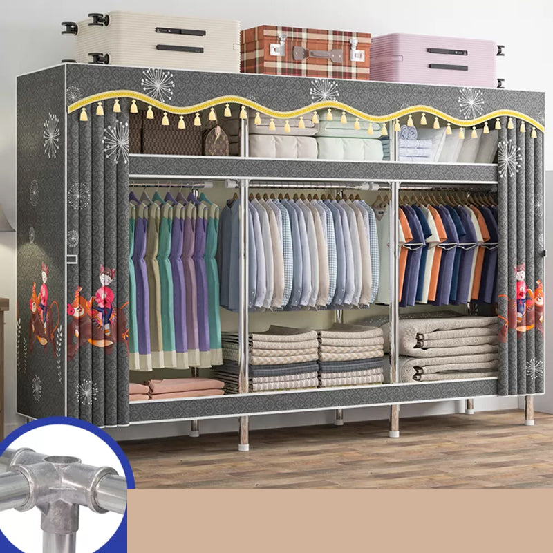 Freestanding Metal Frame Wardrobe Modern Removable Wardrobe with Legs