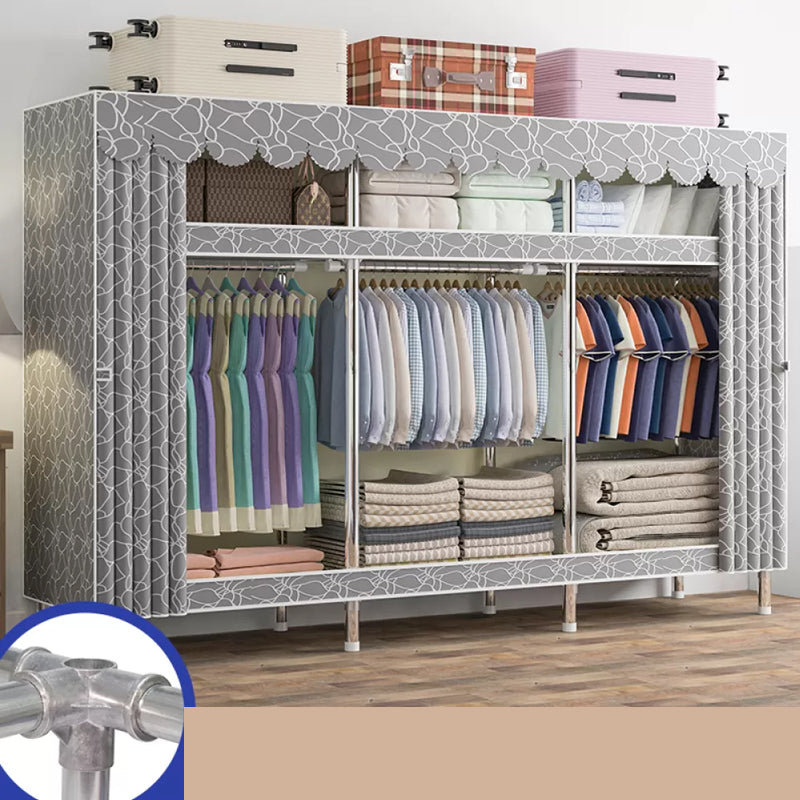 Freestanding Metal Frame Wardrobe Modern Removable Wardrobe with Legs