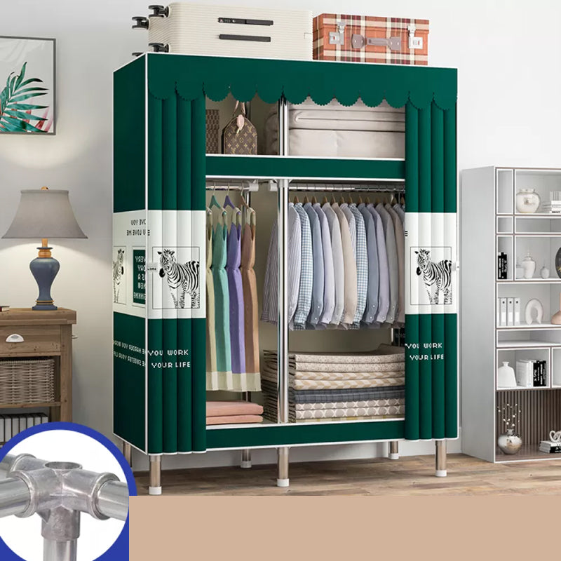 Freestanding Metal Frame Wardrobe Modern Removable Wardrobe with Legs