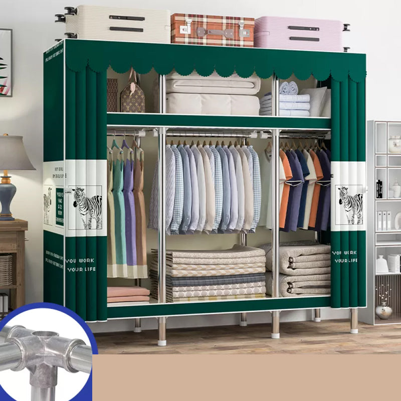 Freestanding Metal Frame Wardrobe Modern Removable Wardrobe with Legs