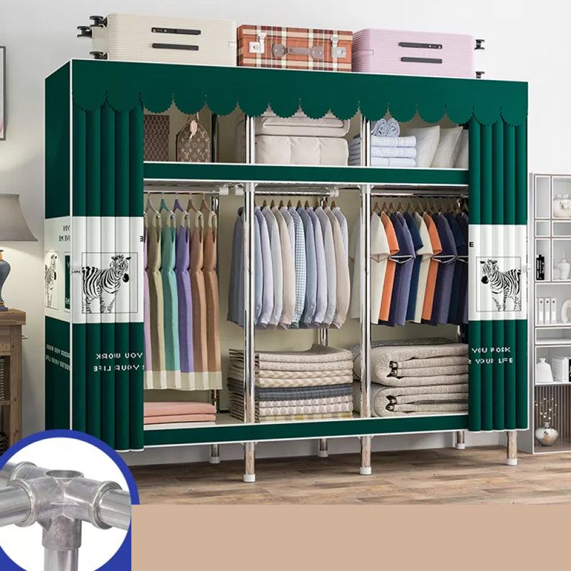 Freestanding Metal Frame Wardrobe Modern Removable Wardrobe with Legs