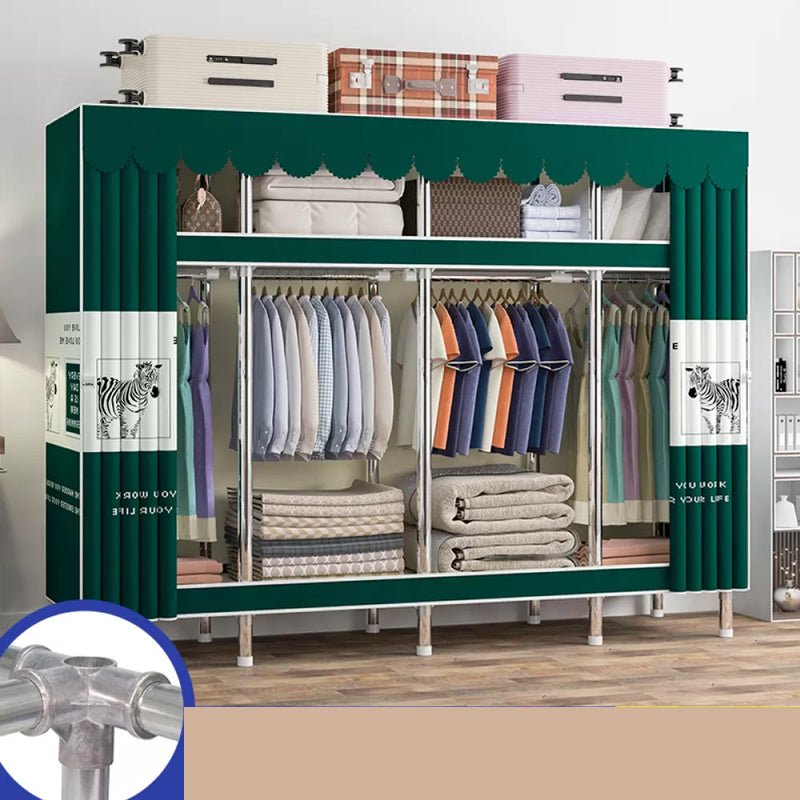 Freestanding Metal Frame Wardrobe Modern Removable Wardrobe with Legs