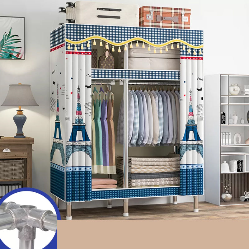 Freestanding Metal Frame Wardrobe Modern Removable Wardrobe with Legs