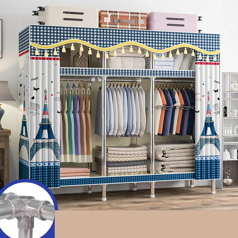 Freestanding Metal Frame Wardrobe Modern Removable Wardrobe with Legs