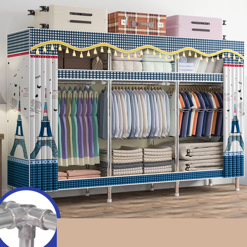 Freestanding Metal Frame Wardrobe Modern Removable Wardrobe with Legs