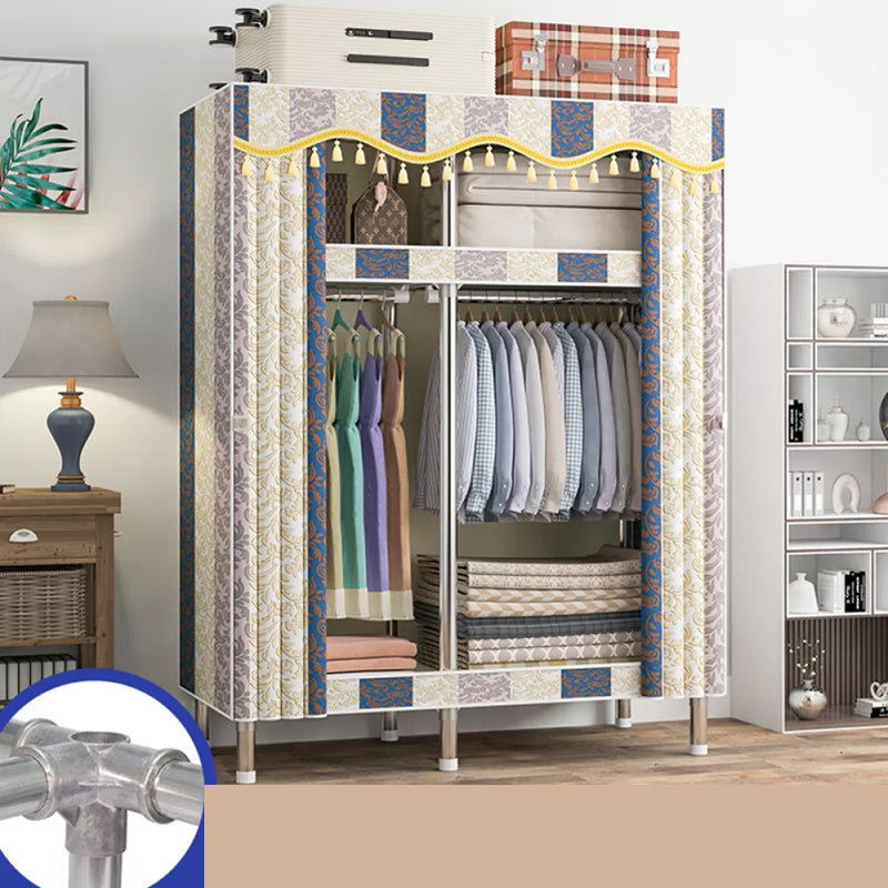 Freestanding Metal Frame Wardrobe Modern Removable Wardrobe with Legs
