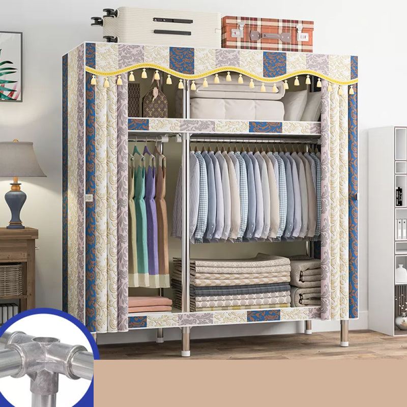 Freestanding Metal Frame Wardrobe Modern Removable Wardrobe with Legs