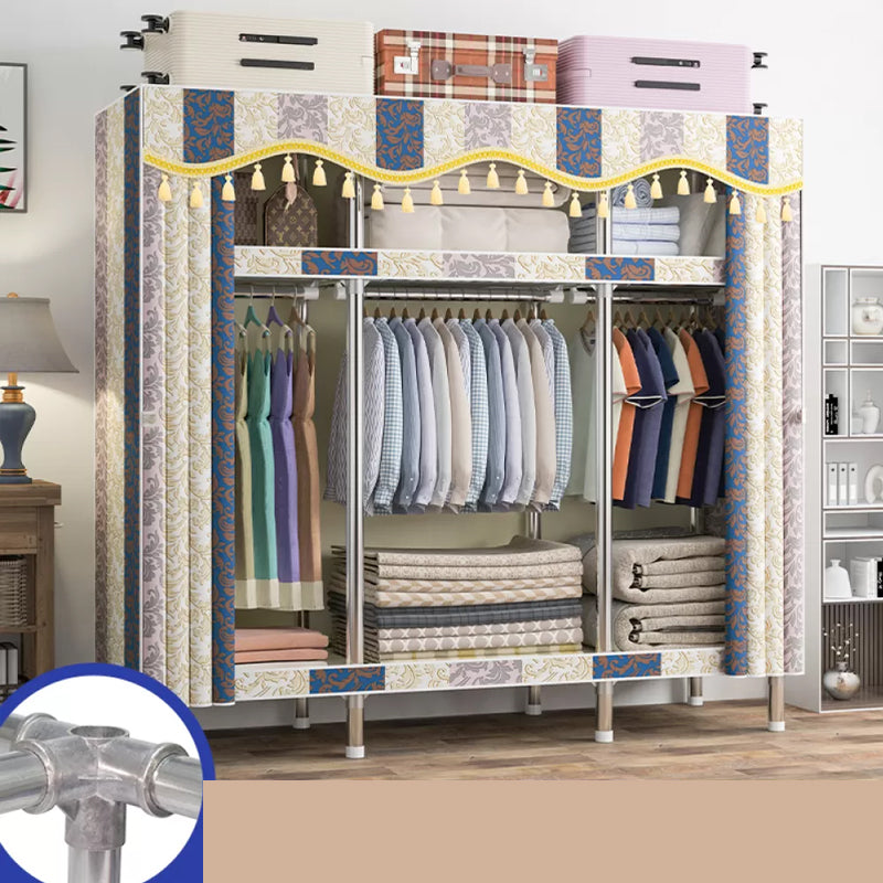 Freestanding Metal Frame Wardrobe Modern Removable Wardrobe with Legs