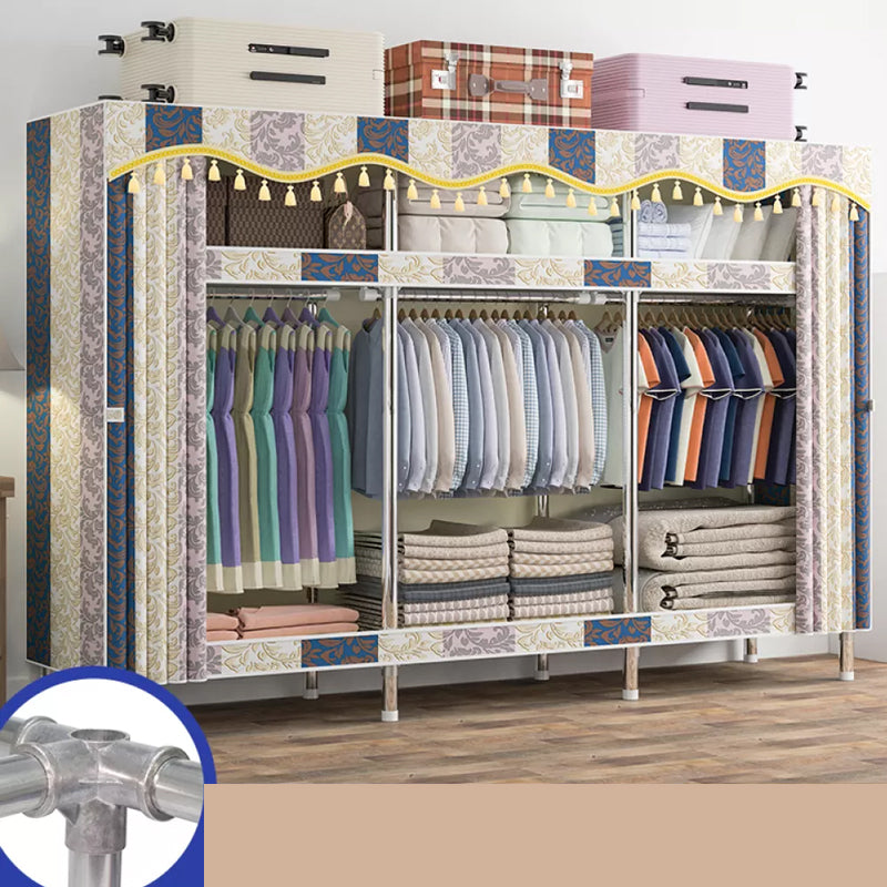 Freestanding Metal Frame Wardrobe Modern Removable Wardrobe with Legs