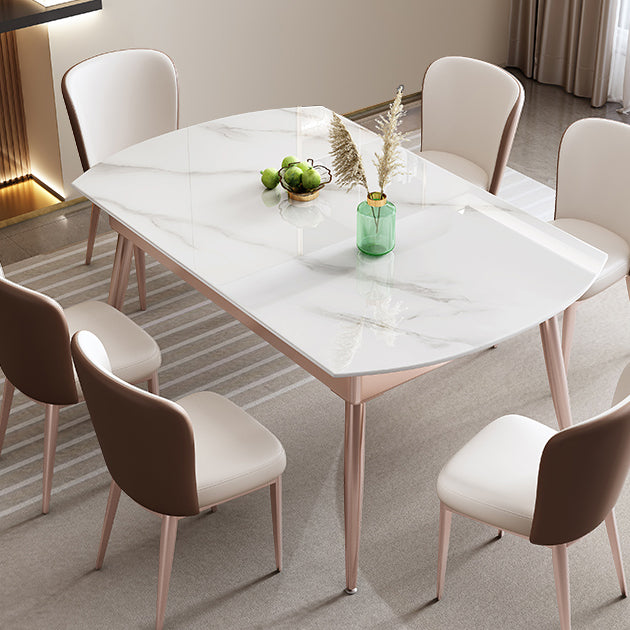Glam Foldable Stone Dining Room Stainless Steel Base for Dining Room