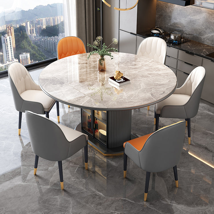 Modern Stone Foldable Dining Table with Lockers for Dining Room
