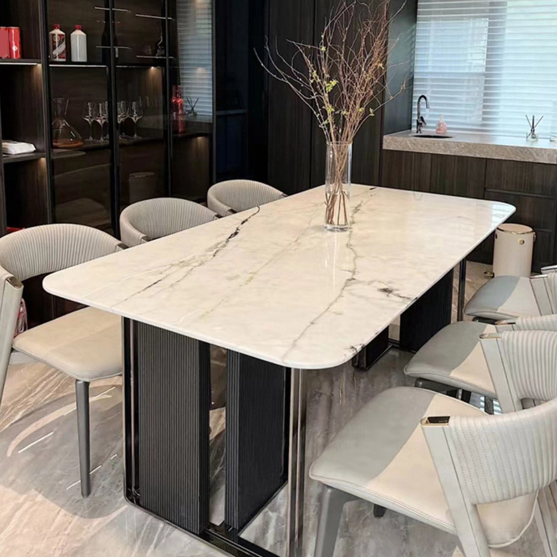 Rectangle Dinner Room Kitchen Table Contemporary Dining Table