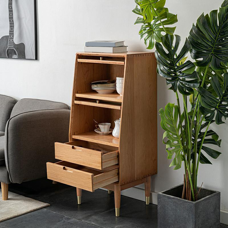 Mid-Century Modern Rectangle Accent Chest Solid Wood Straight Legs Chest