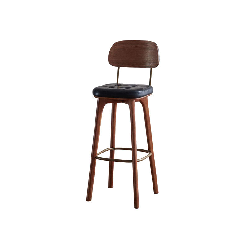 Industrial Style Wood Counter Chair Footrest Counter Stool for Living Room