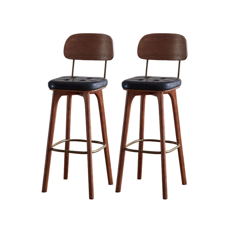 Industrial Style Wood Counter Chair Footrest Counter Stool for Living Room