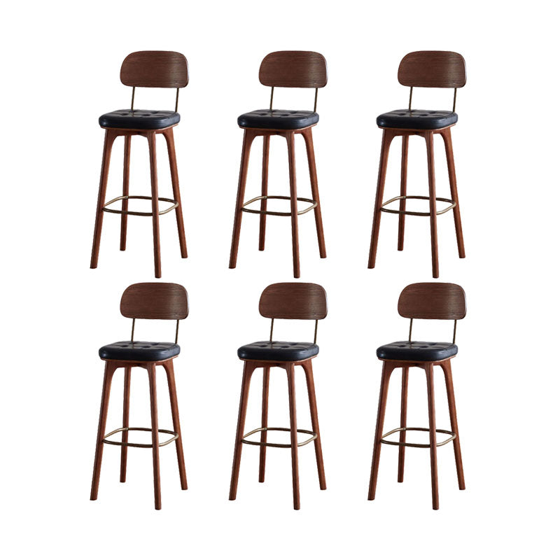 Industrial Style Wood Counter Chair Footrest Counter Stool for Living Room