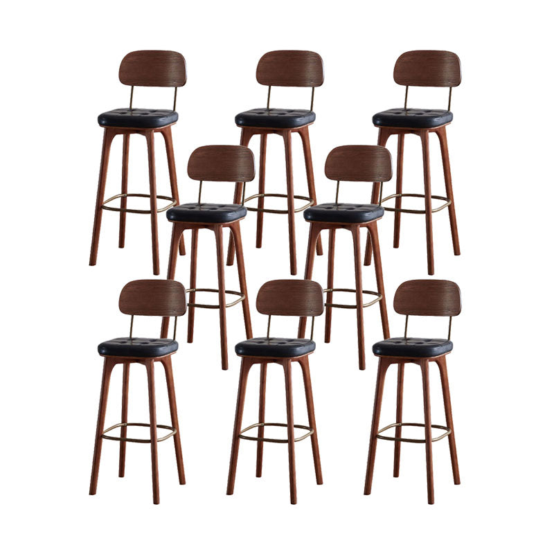 Industrial Style Wood Counter Chair Footrest Counter Stool for Living Room