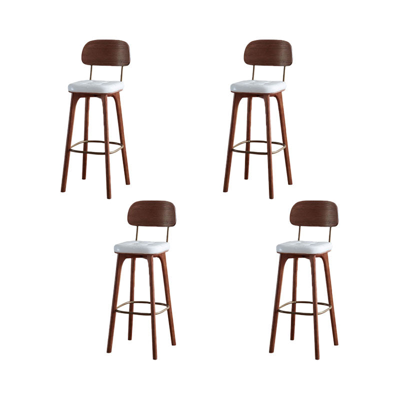 Industrial Style Wood Counter Chair Footrest Counter Stool for Living Room