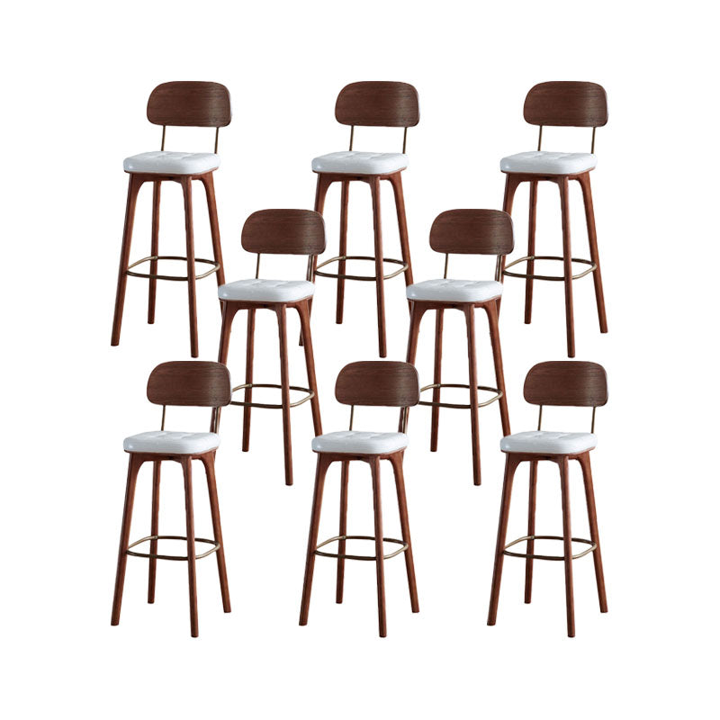 Industrial Style Wood Counter Chair Footrest Counter Stool for Living Room
