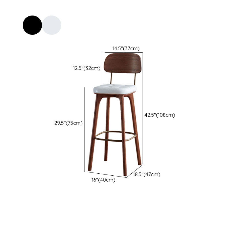 Industrial Style Wood Counter Chair Footrest Counter Stool for Living Room