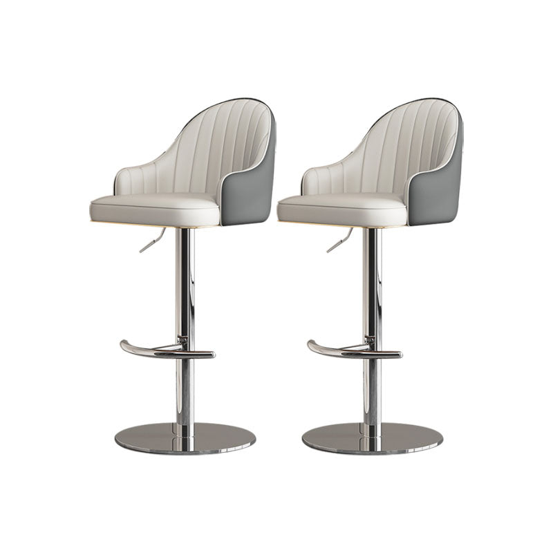 Swivel Adjustable Height Patio Bar Stool Upholstered Indoor Bar Stool with Chrome Base