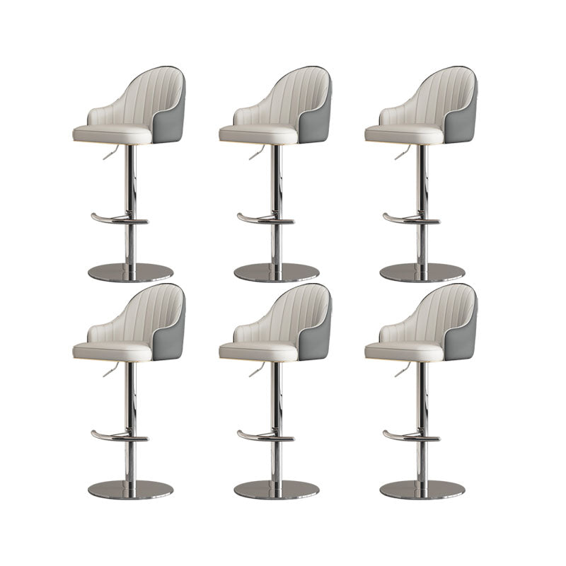Swivel Adjustable Height Patio Bar Stool Upholstered Indoor Bar Stool with Chrome Base