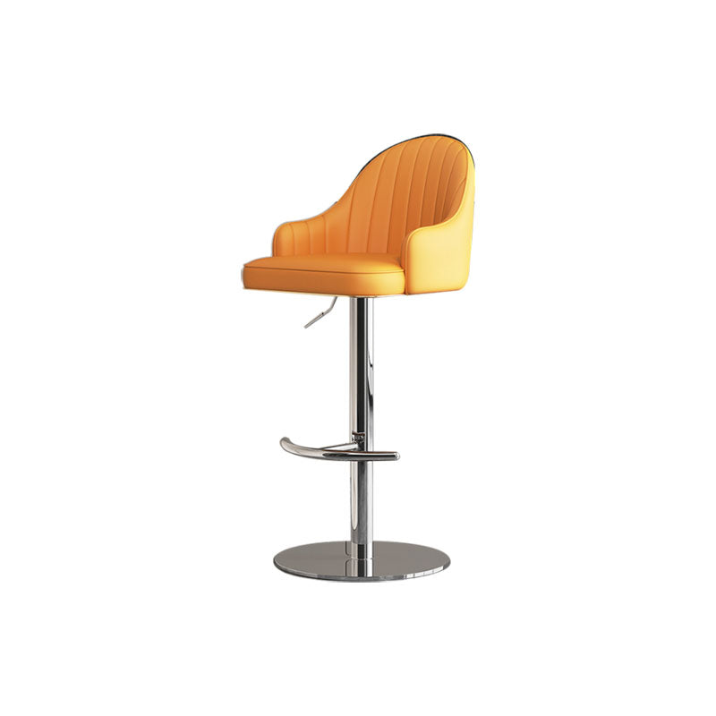 Swivel Adjustable Height Patio Bar Stool Upholstered Indoor Bar Stool with Chrome Base