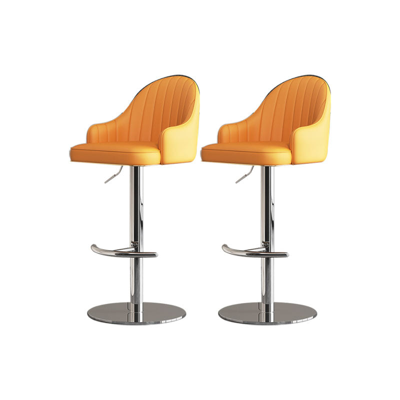 Swivel Adjustable Height Patio Bar Stool Upholstered Indoor Bar Stool with Chrome Base