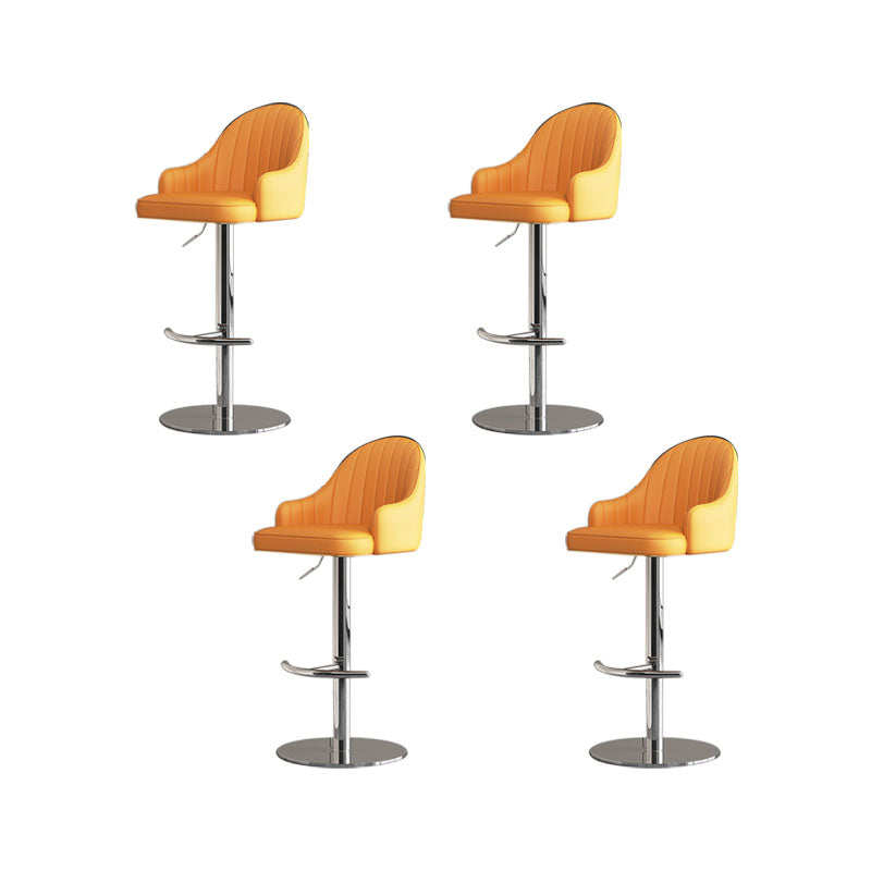 Swivel Adjustable Height Patio Bar Stool Upholstered Indoor Bar Stool with Chrome Base