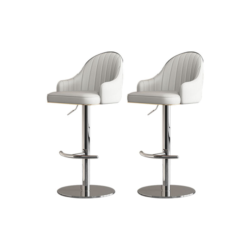 Swivel Adjustable Height Patio Bar Stool Upholstered Indoor Bar Stool with Chrome Base