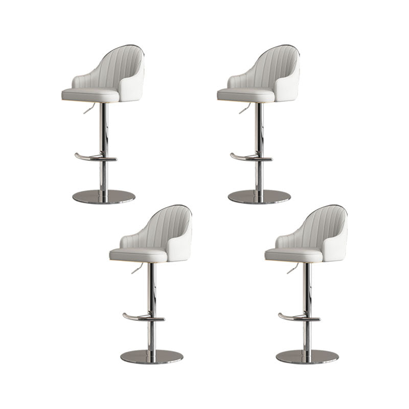 Swivel Adjustable Height Patio Bar Stool Upholstered Indoor Bar Stool with Chrome Base