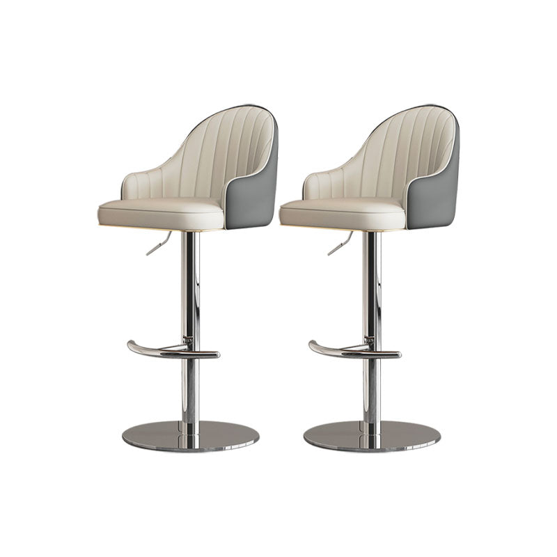 Swivel Adjustable Height Patio Bar Stool Upholstered Indoor Bar Stool with Chrome Base