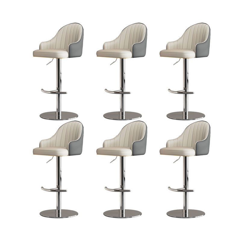 Swivel Adjustable Height Patio Bar Stool Upholstered Indoor Bar Stool with Chrome Base
