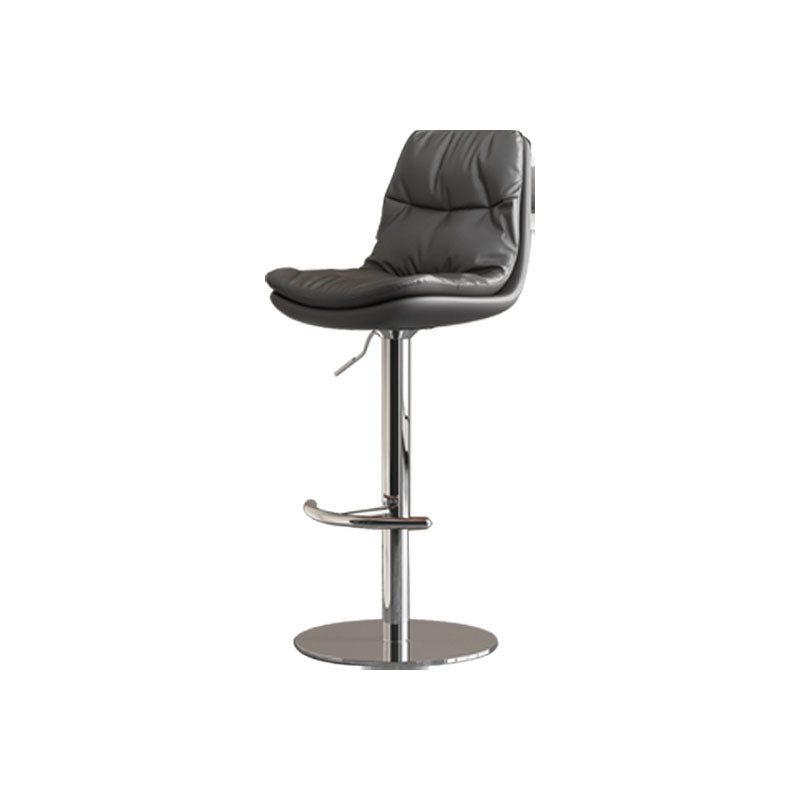 Upholstered Bar Stools Swivel Adjustable Height Bar Stool with Chrome Base