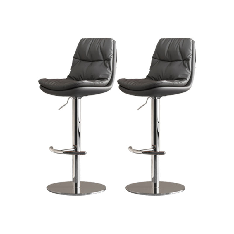 Upholstered Bar Stools Swivel Adjustable Height Bar Stool with Chrome Base