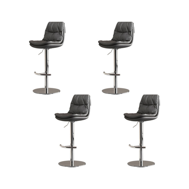 Upholstered Bar Stools Swivel Adjustable Height Bar Stool with Chrome Base