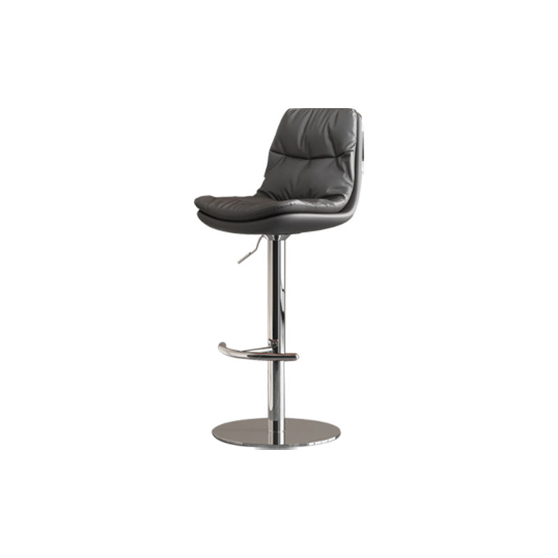 Upholstered Bar Stools Swivel Adjustable Height Bar Stool with Chrome Base